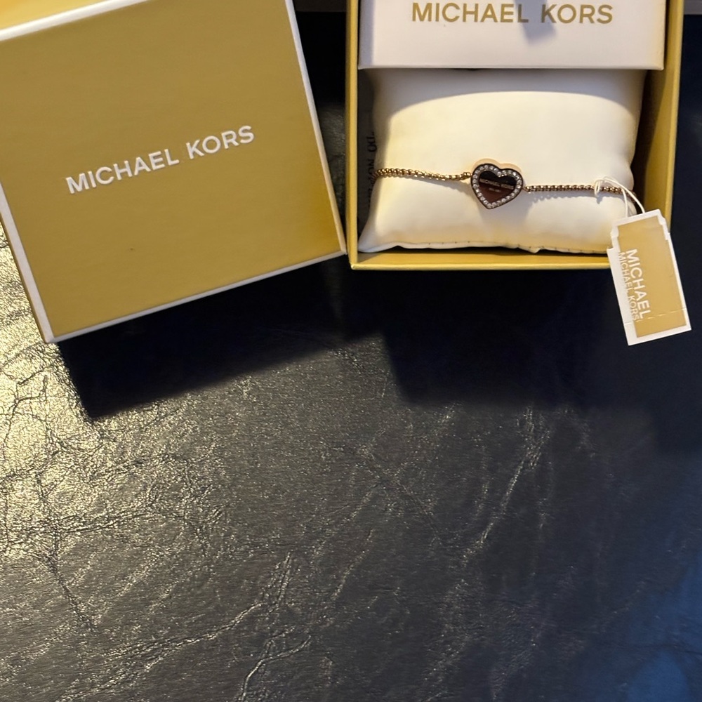Michael Kors Gold Heart Charm Bracelet